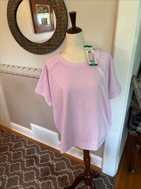 NEW Buffalo Pink Short-Sleeve Women's Top light sweatshirt soft nice fabric XL